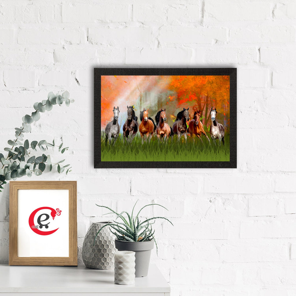 Seven Running Horses Painting Digital Printed Animal Wall Art Kafalo