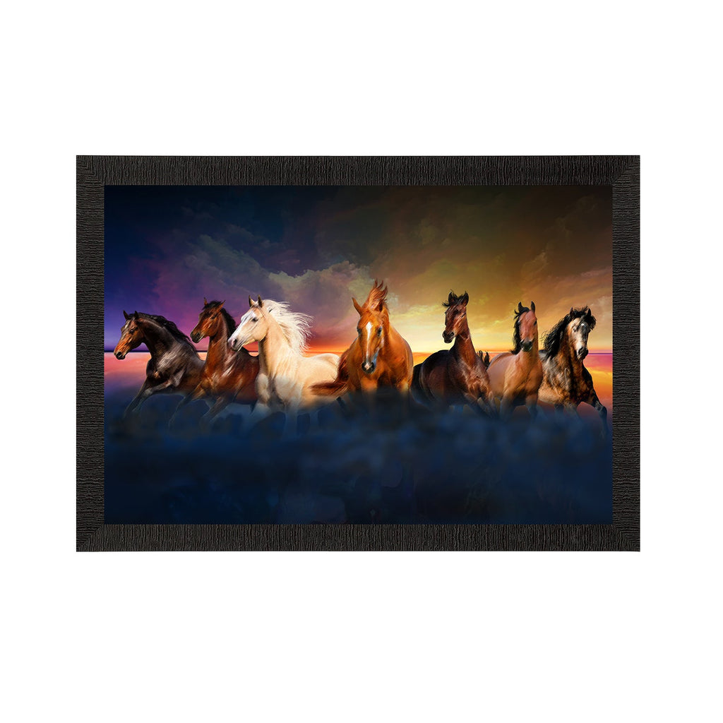 Seven Running Horses Painting Digital Printed Animal Wall Art Kafalo