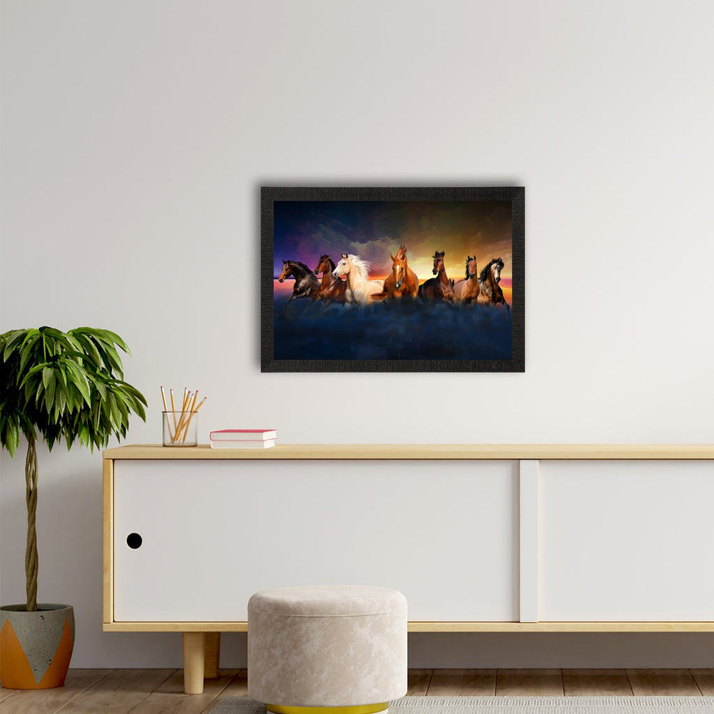 Seven Running Horses Painting Digital Printed Animal Wall Art Kafalo