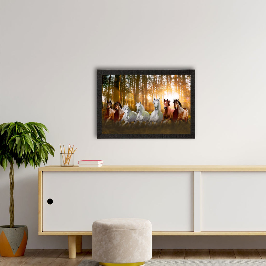 Seven Running Horses Painting Digital Printed Animal Wall Art Kafalo