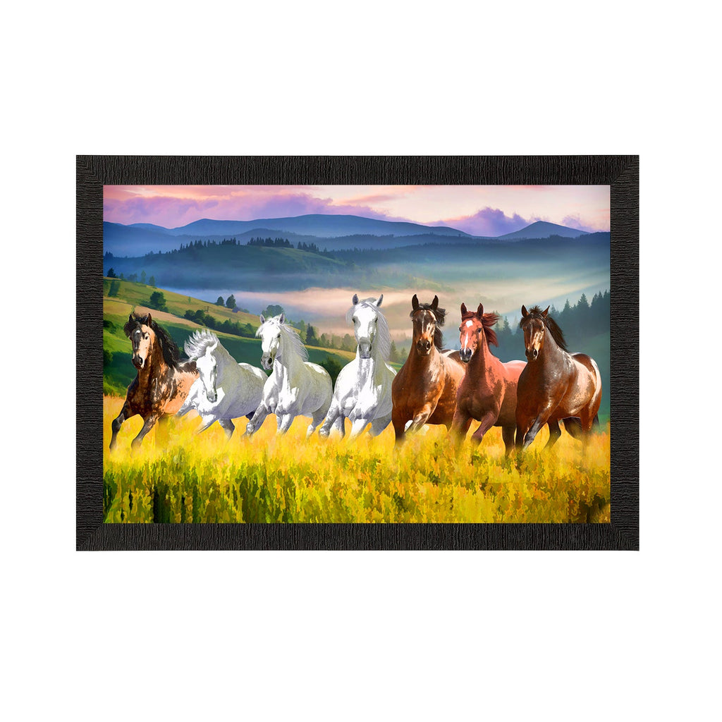 Seven Running Horses Painting Digital Printed Animal Wall Art Kafalo
