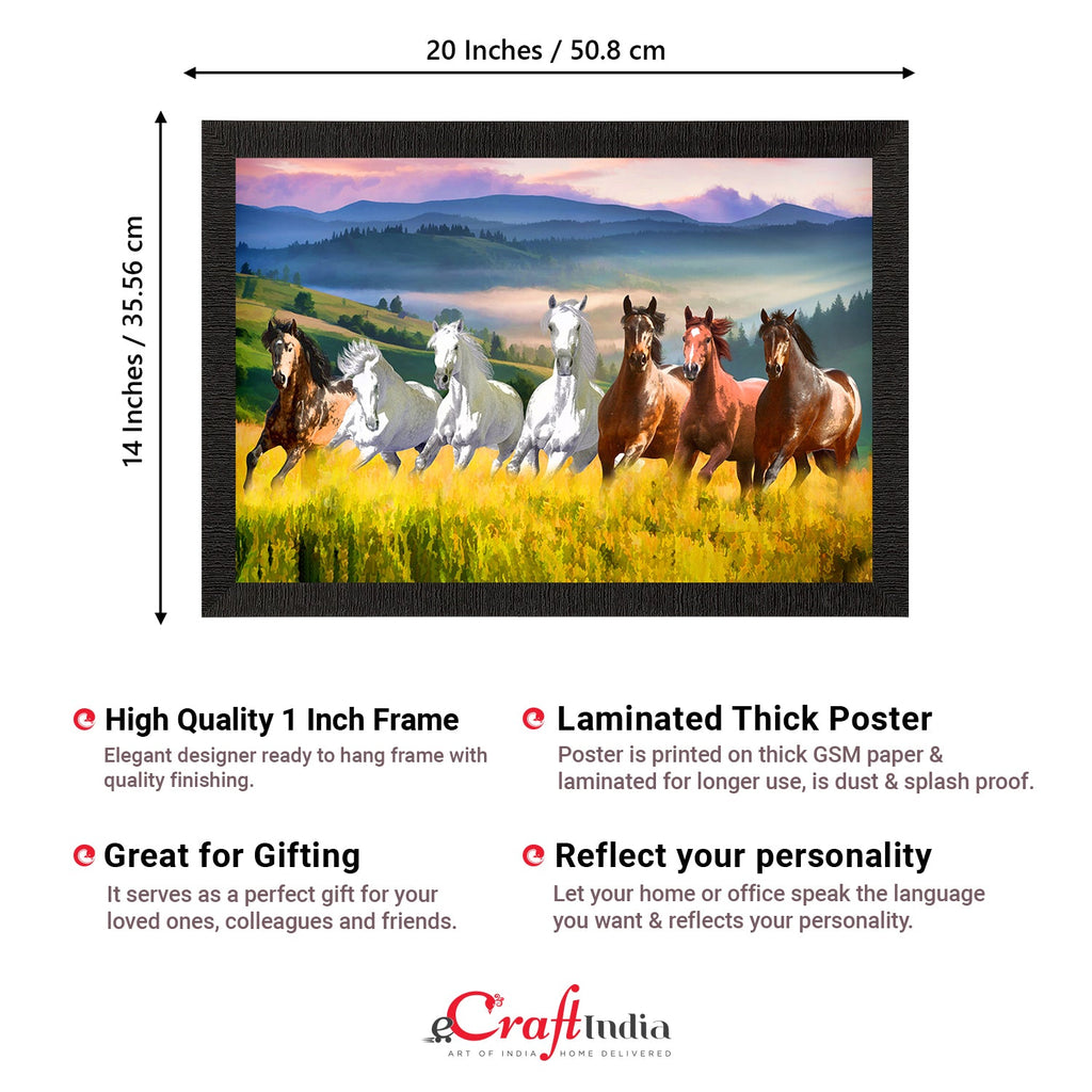 Seven Running Horses Painting Digital Printed Animal Wall Art Kafalo