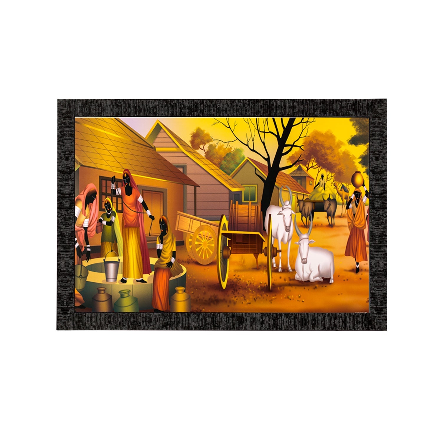 Village View Satin Matt Texture UV Art Painting Kafalo
