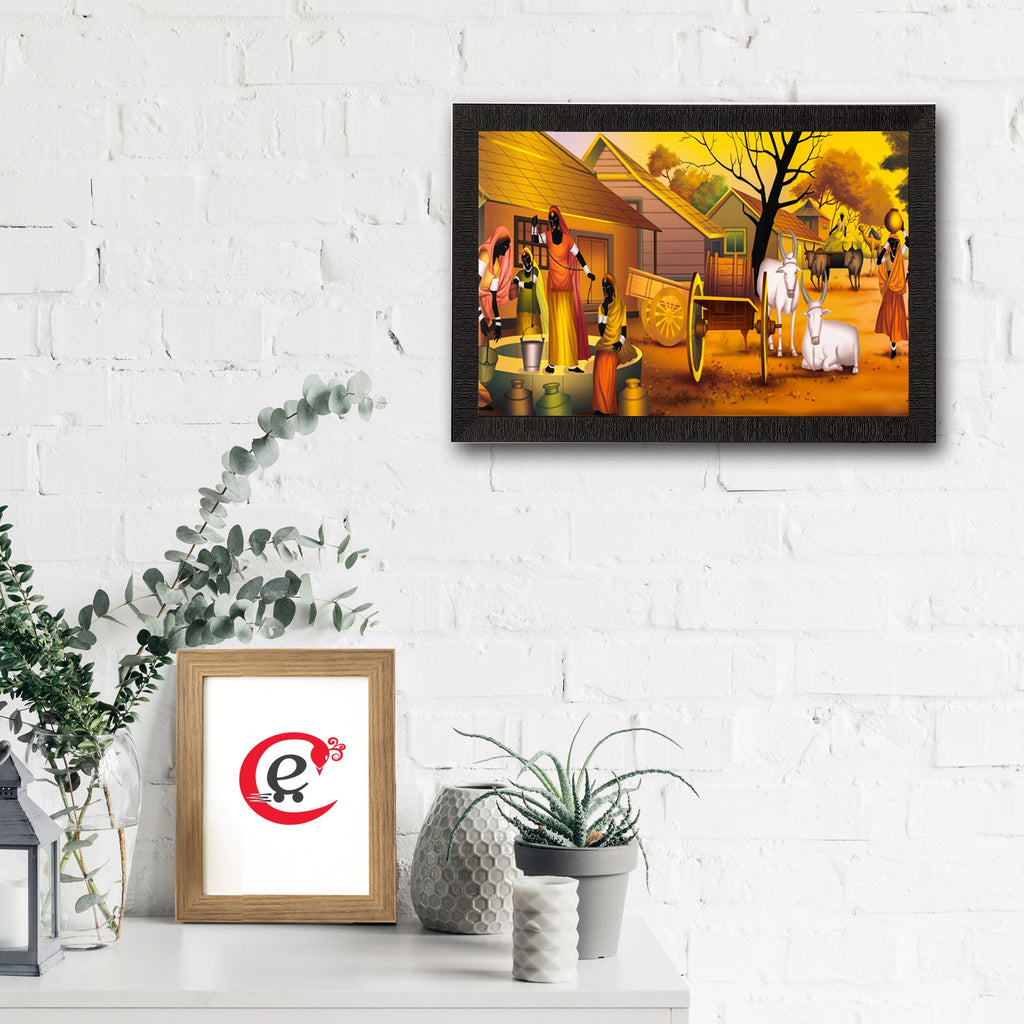 Village View Satin Matt Texture UV Art Painting Kafalo