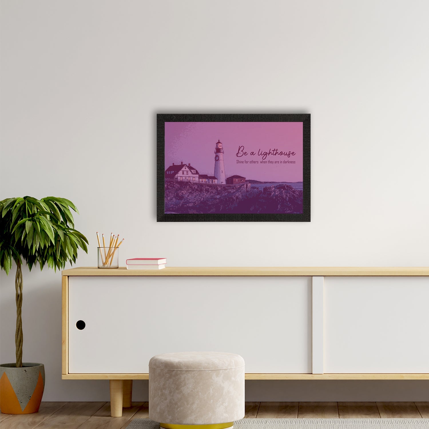 Seaside Lighthouse Scenic View Satin Matt Texture UV Art Painting Kafalo