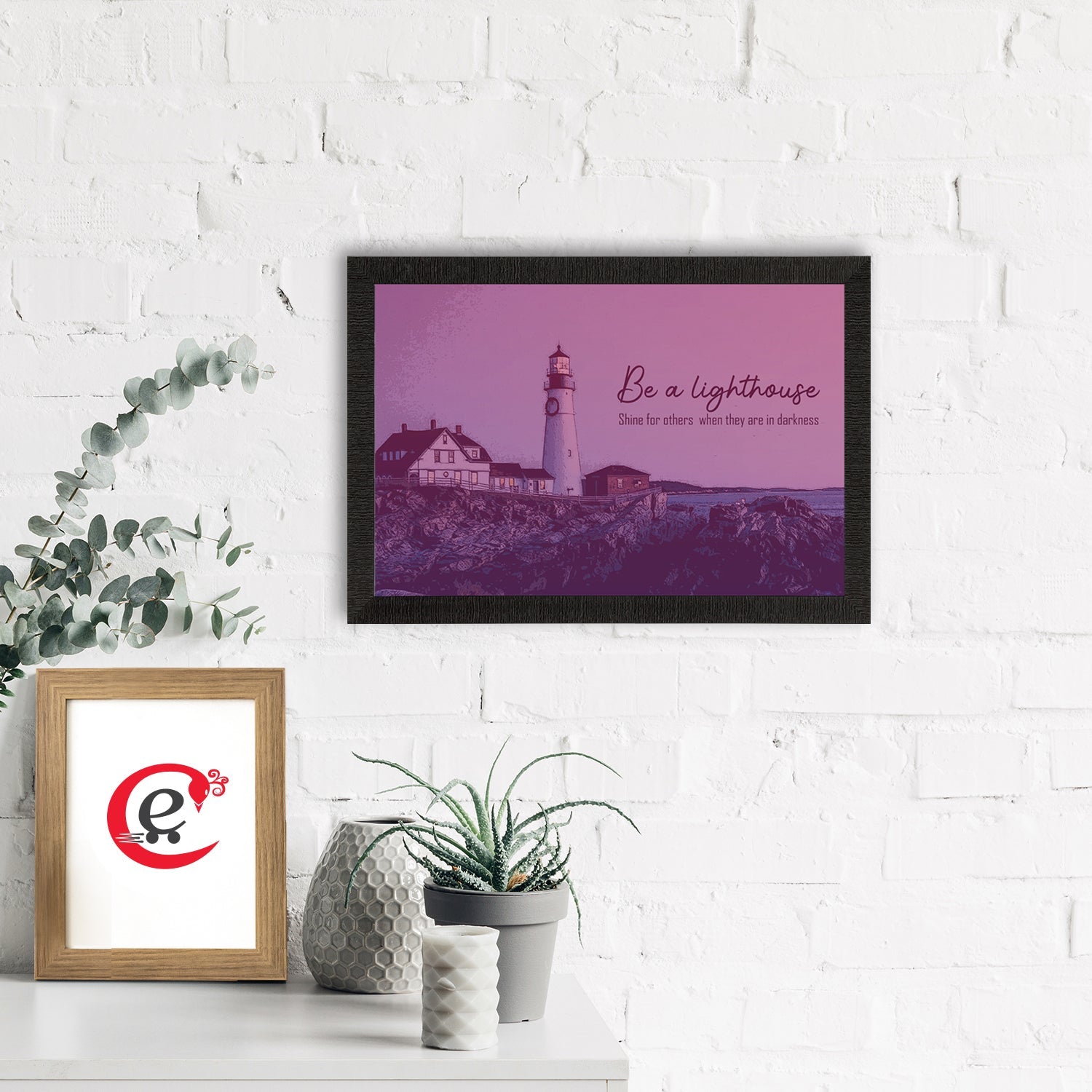 Seaside Lighthouse Scenic View Satin Matt Texture UV Art Painting Kafalo