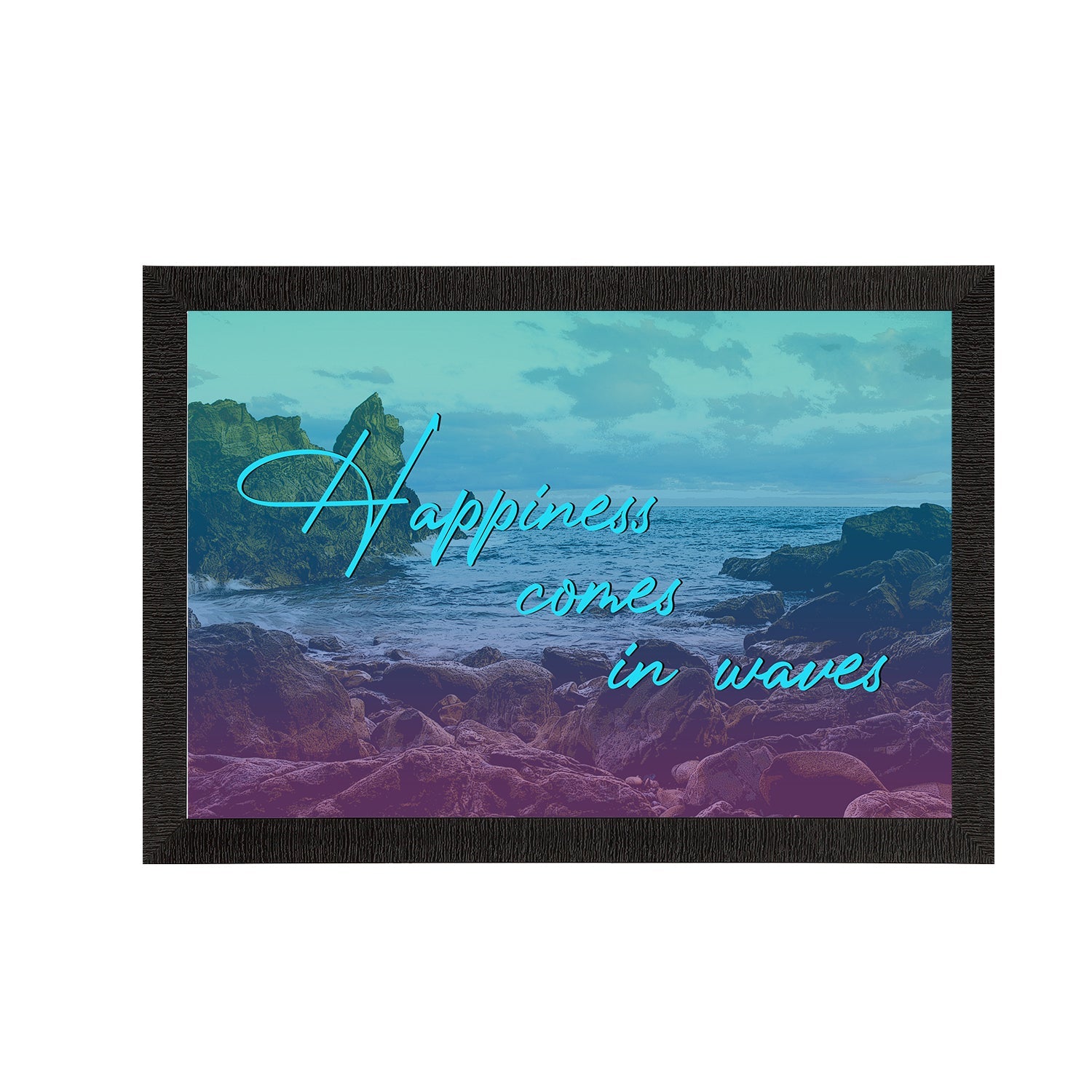 "Happiness Comes in Waves" Beach View Satin Matt Texture UV Art Painting Kafalo
