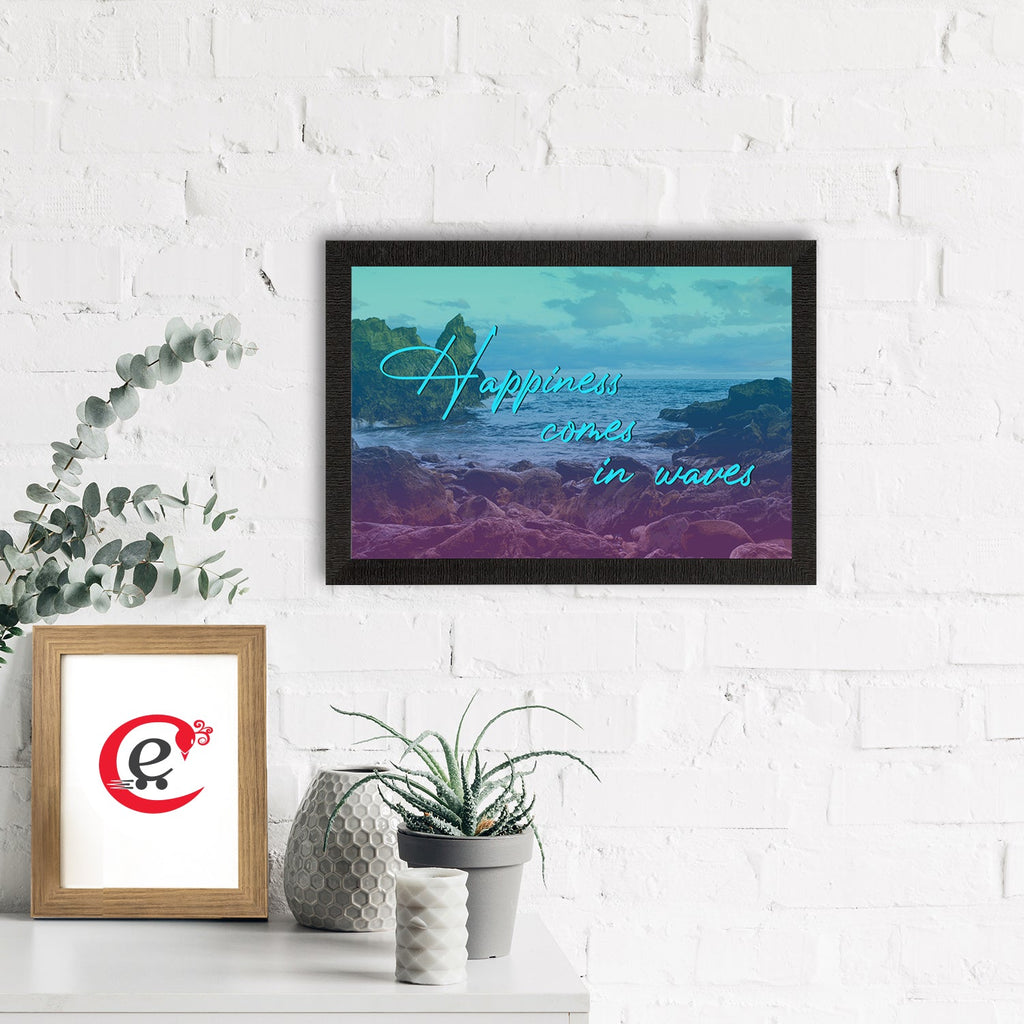 "Happiness Comes in Waves" Beach View Satin Matt Texture UV Art Painting Kafalo