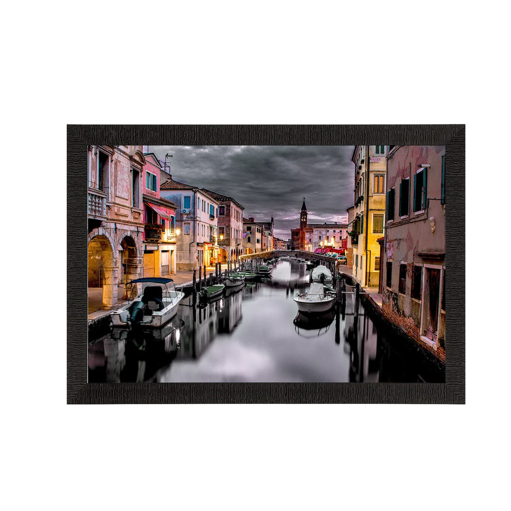 Beautiful Canal City View Satin Matt Texture UV Art Painting Kafalo