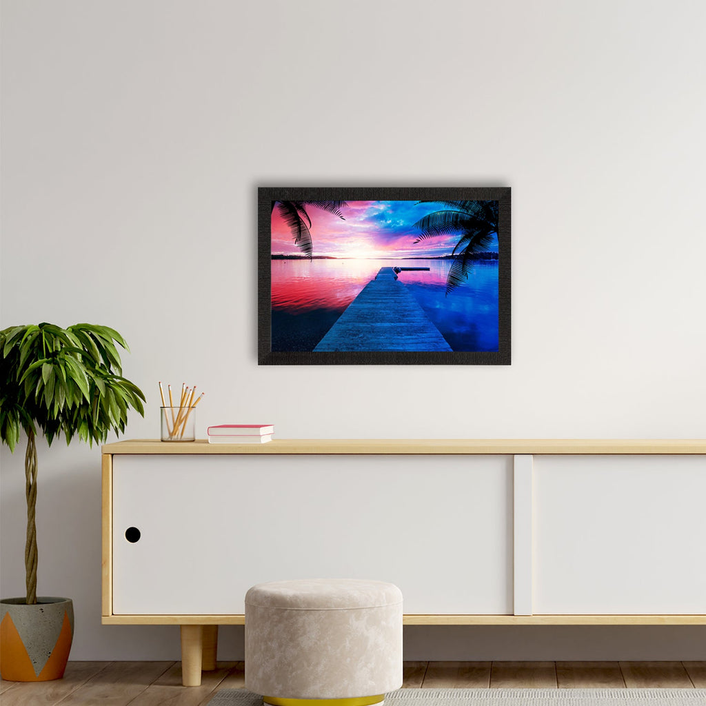 Colorful Beach View Satin Matt Texture UV Art Painting Kafalo