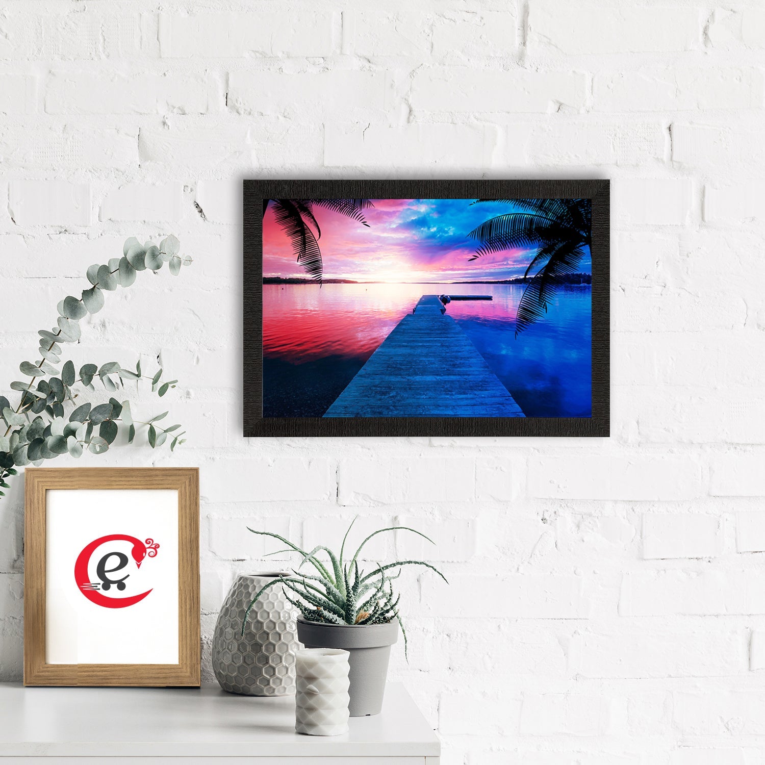 Colorful Beach View Satin Matt Texture UV Art Painting Kafalo