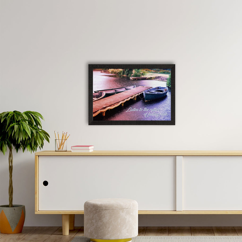 "Listen to the rhythm of falling rain" Beautiful River Side View Satin Matt Texture UV Art Painting Kafalo