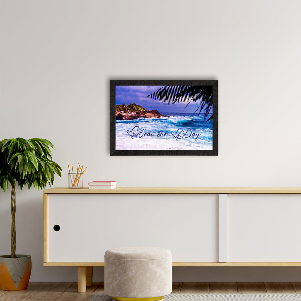 "Seas the Day" Alluring Sea Waves View Satin Matt Texture UV Art Painting Kafalo