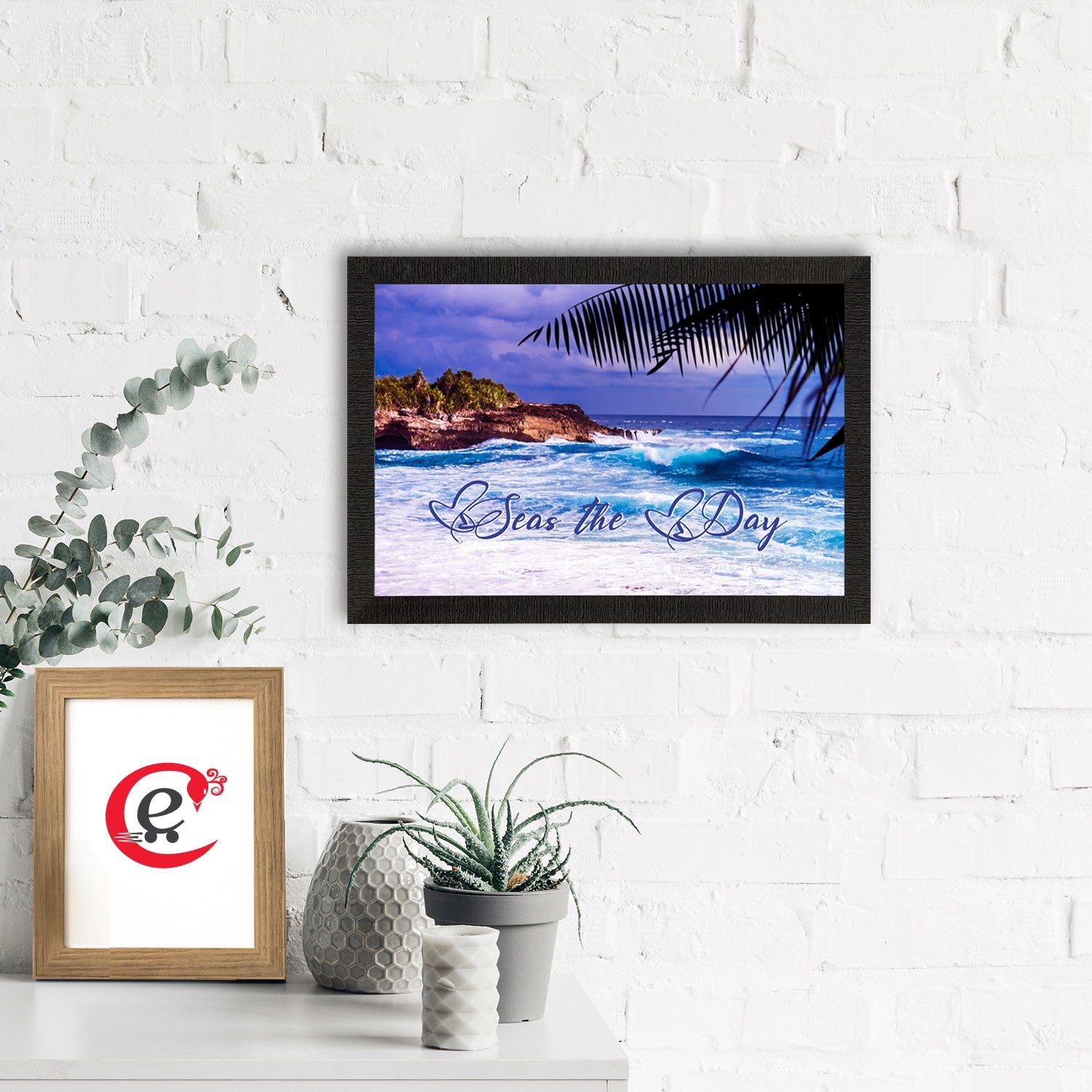 "Seas the Day" Alluring Sea Waves View Satin Matt Texture UV Art Painting Kafalo