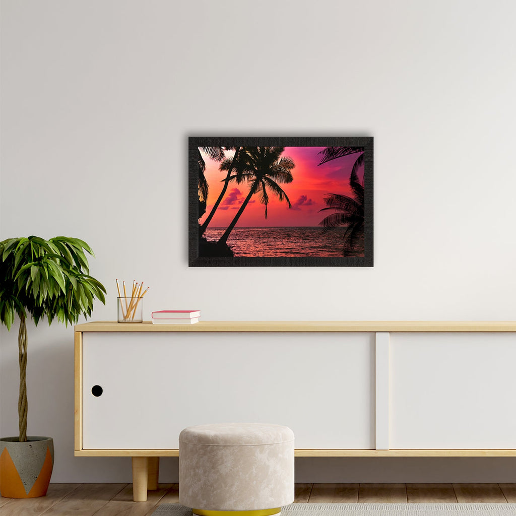 Beautiful Beach Sunrise View Satin Matt Texture UV Art Painting Kafalo