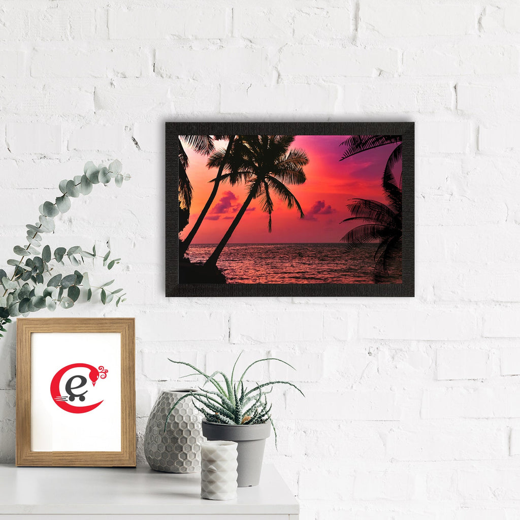 Beautiful Beach Sunrise View Satin Matt Texture UV Art Painting Kafalo
