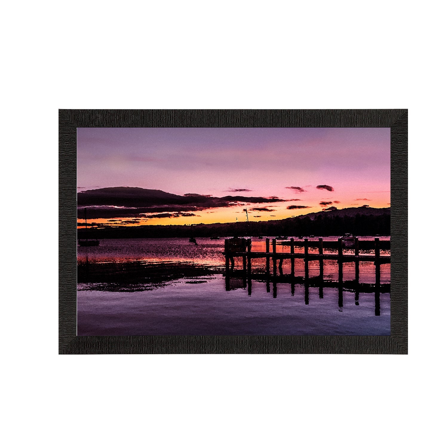 Beautiful River Shore View Satin Matt Texture UV Art Painting Kafalo
