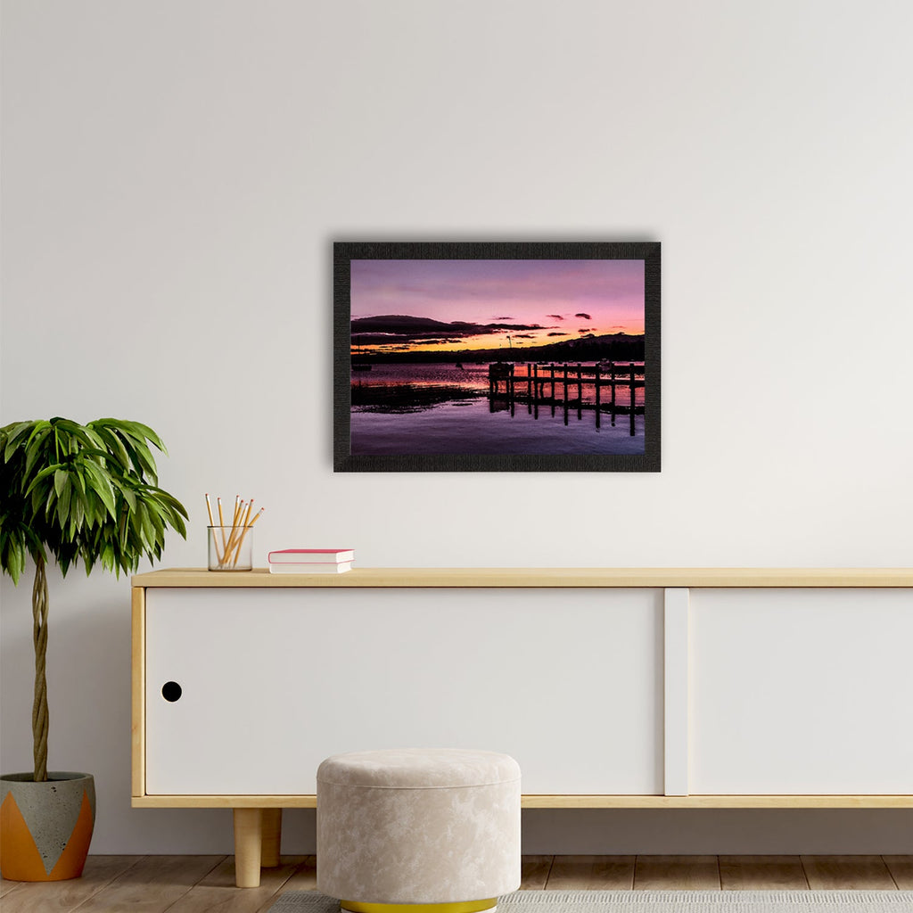 Beautiful River Shore View Satin Matt Texture UV Art Painting Kafalo