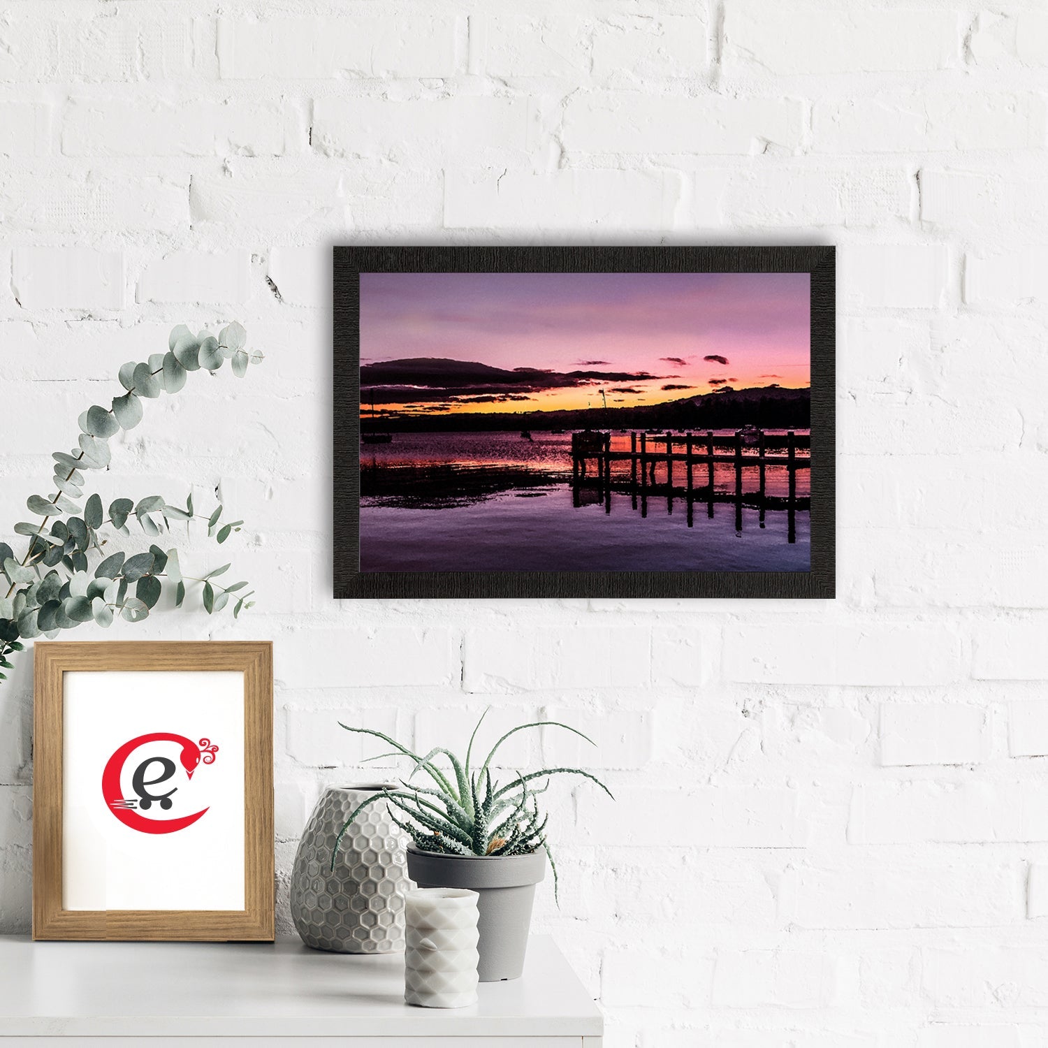 Beautiful River Shore View Satin Matt Texture UV Art Painting Kafalo