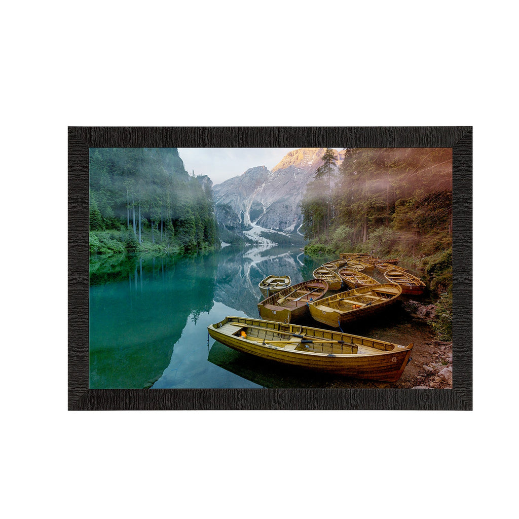 Splendid River Between Mountains View Satin Matt Texture UV Art Painting Kafalo
