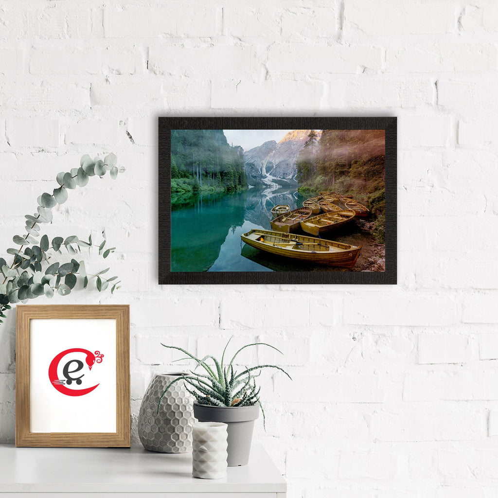 Splendid River Between Mountains View Satin Matt Texture UV Art Painting Kafalo