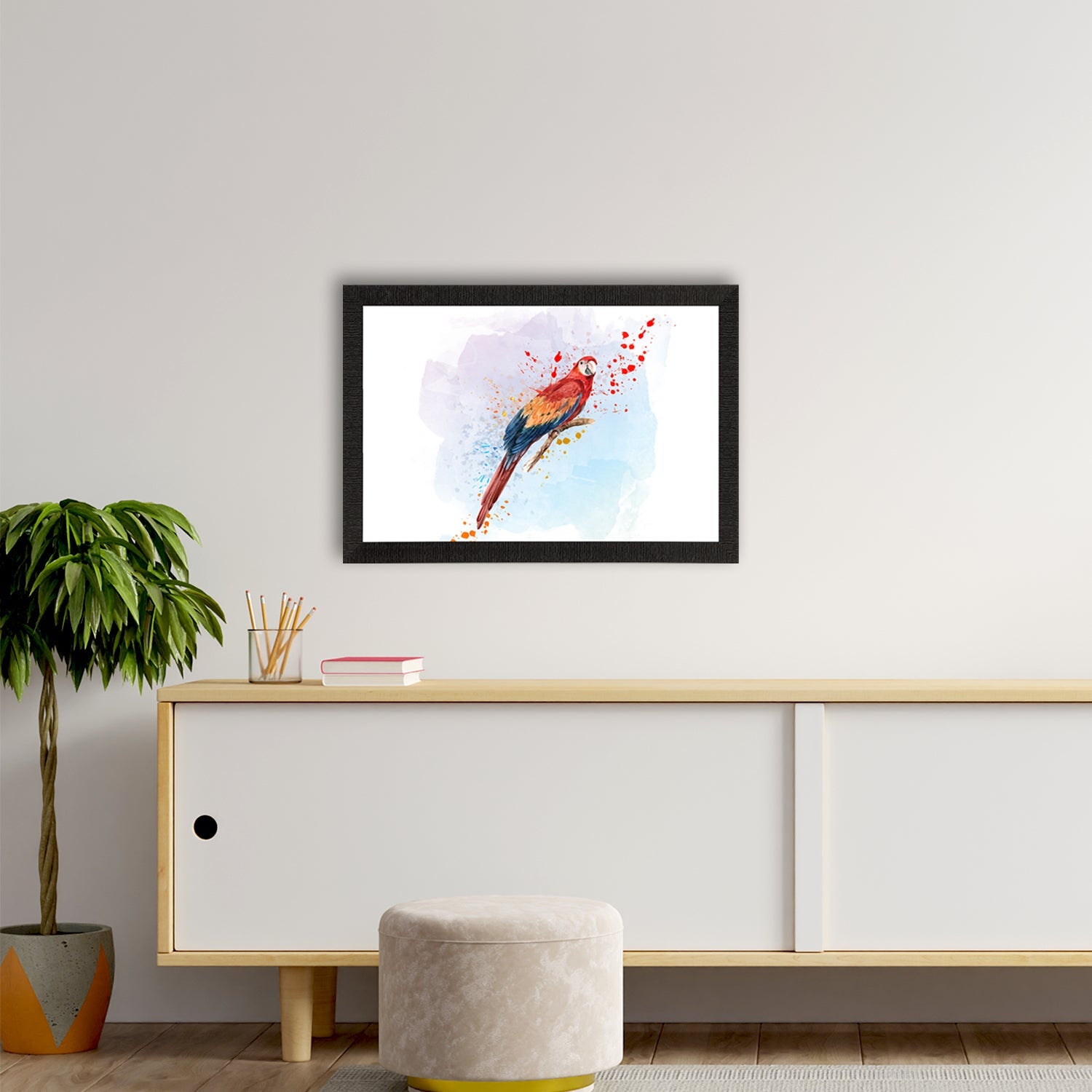 Colorful Parrot Satin Matt Texture UV Art Painting Kafalo