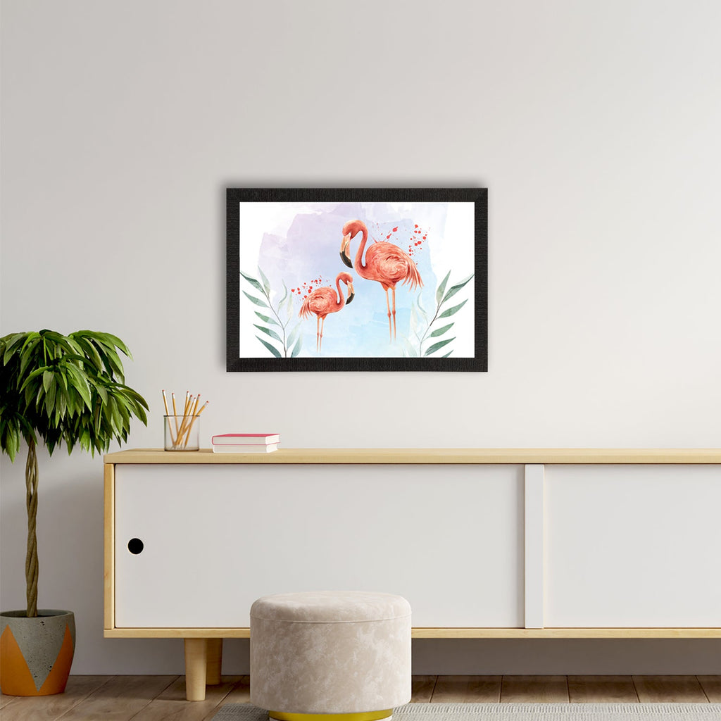 Pink Flamingo Satin Matt Texture UV Art Painting Kafalo