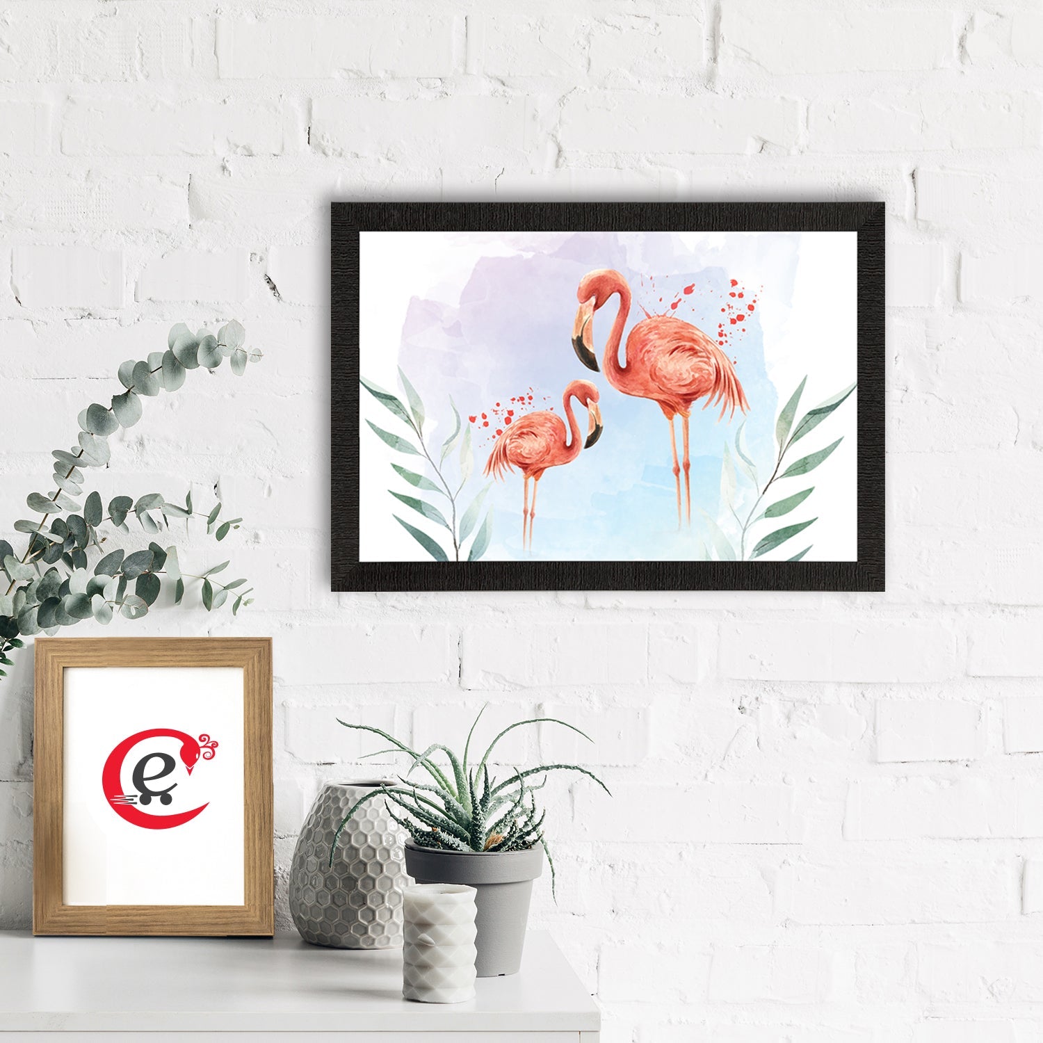 Pink Flamingo Satin Matt Texture UV Art Painting Kafalo