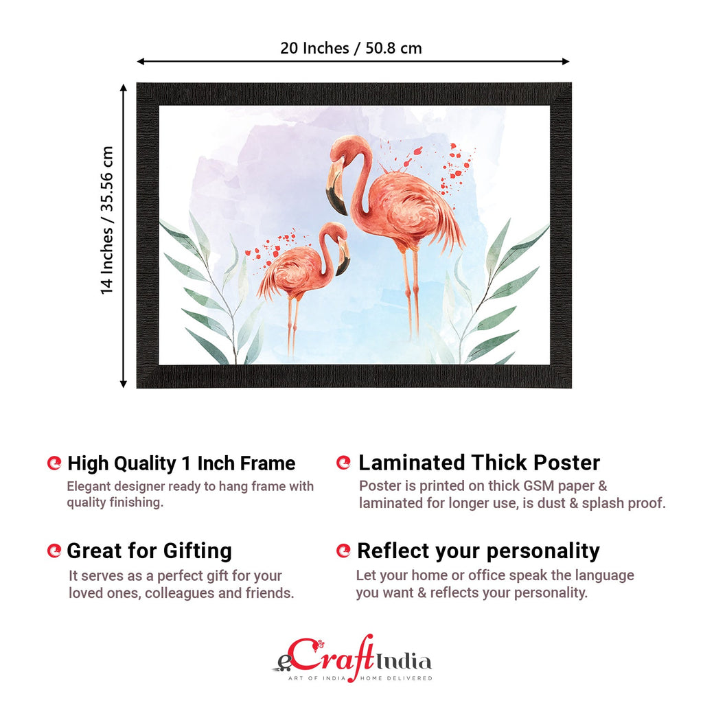 Pink Flamingo Satin Matt Texture UV Art Painting Kafalo