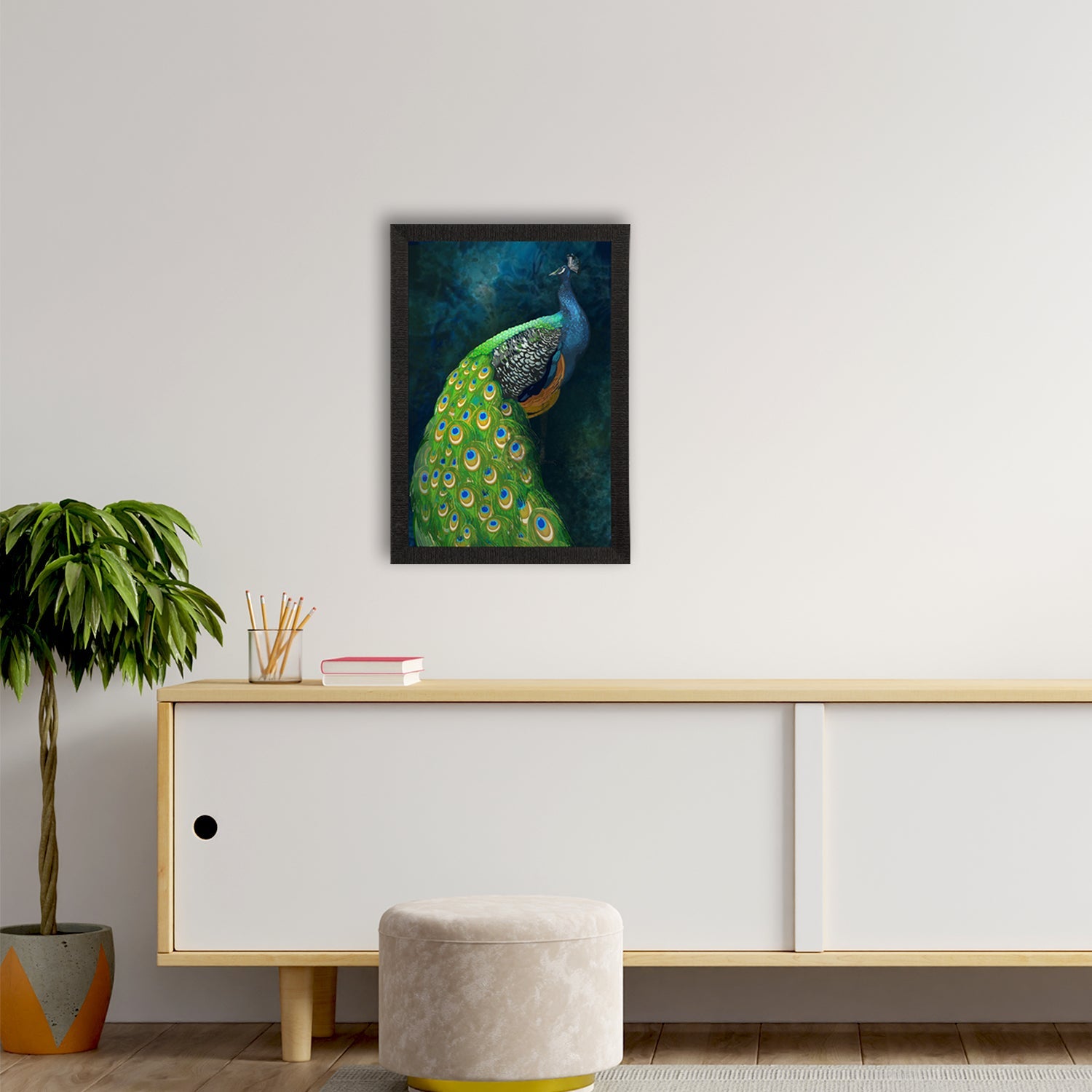 Peacock Satin Matt Texture UV Art Painting Kafalo
