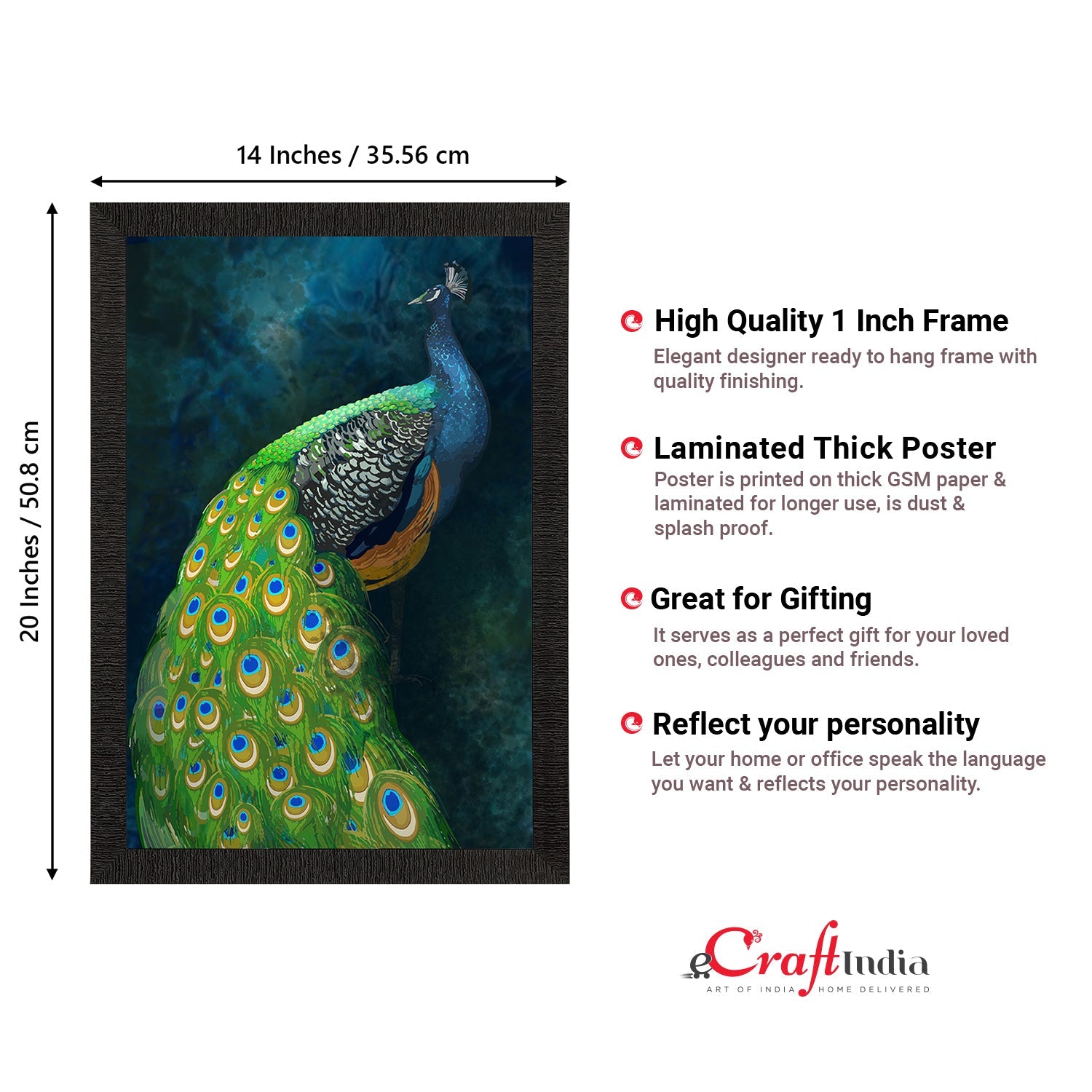 Peacock Satin Matt Texture UV Art Painting Kafalo