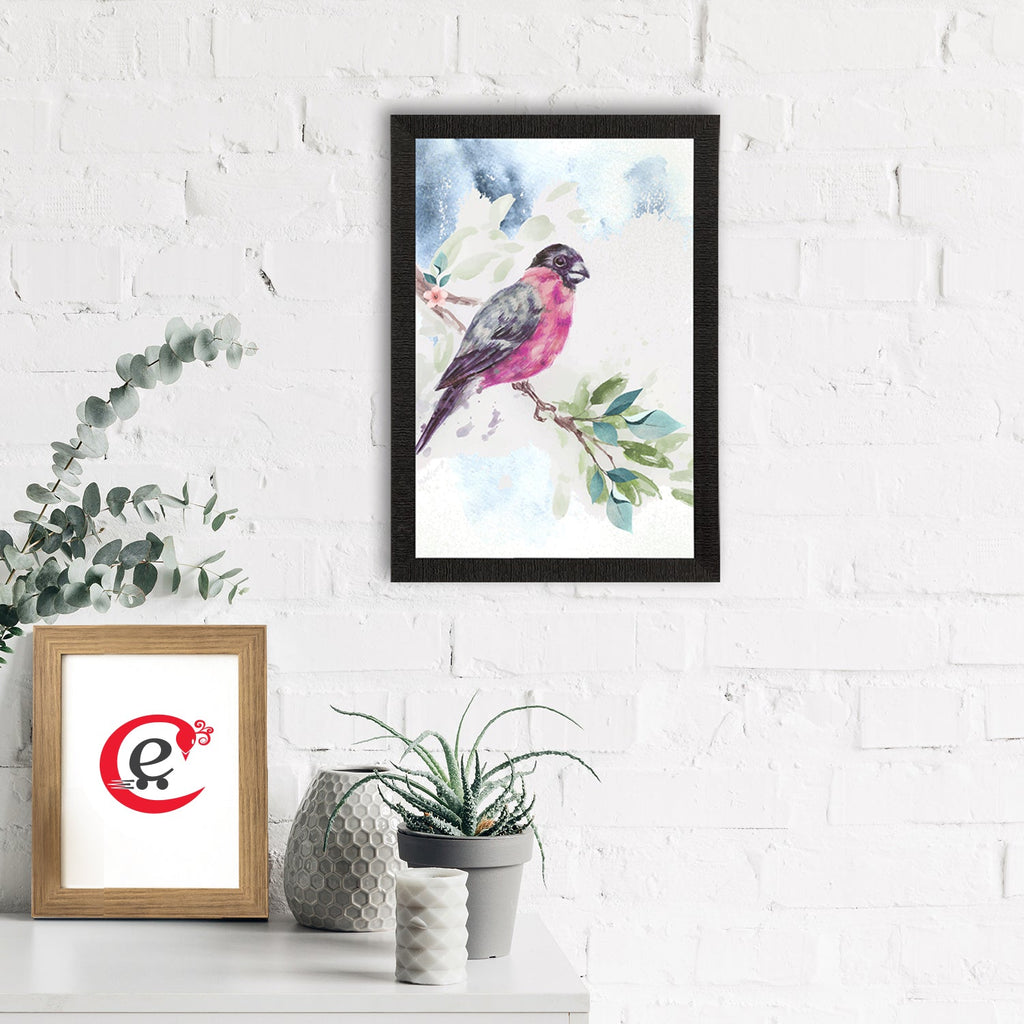 Colorful Bird Sitting on Tree Branch Satin Matt Texture UV Art Painting Kafalo
