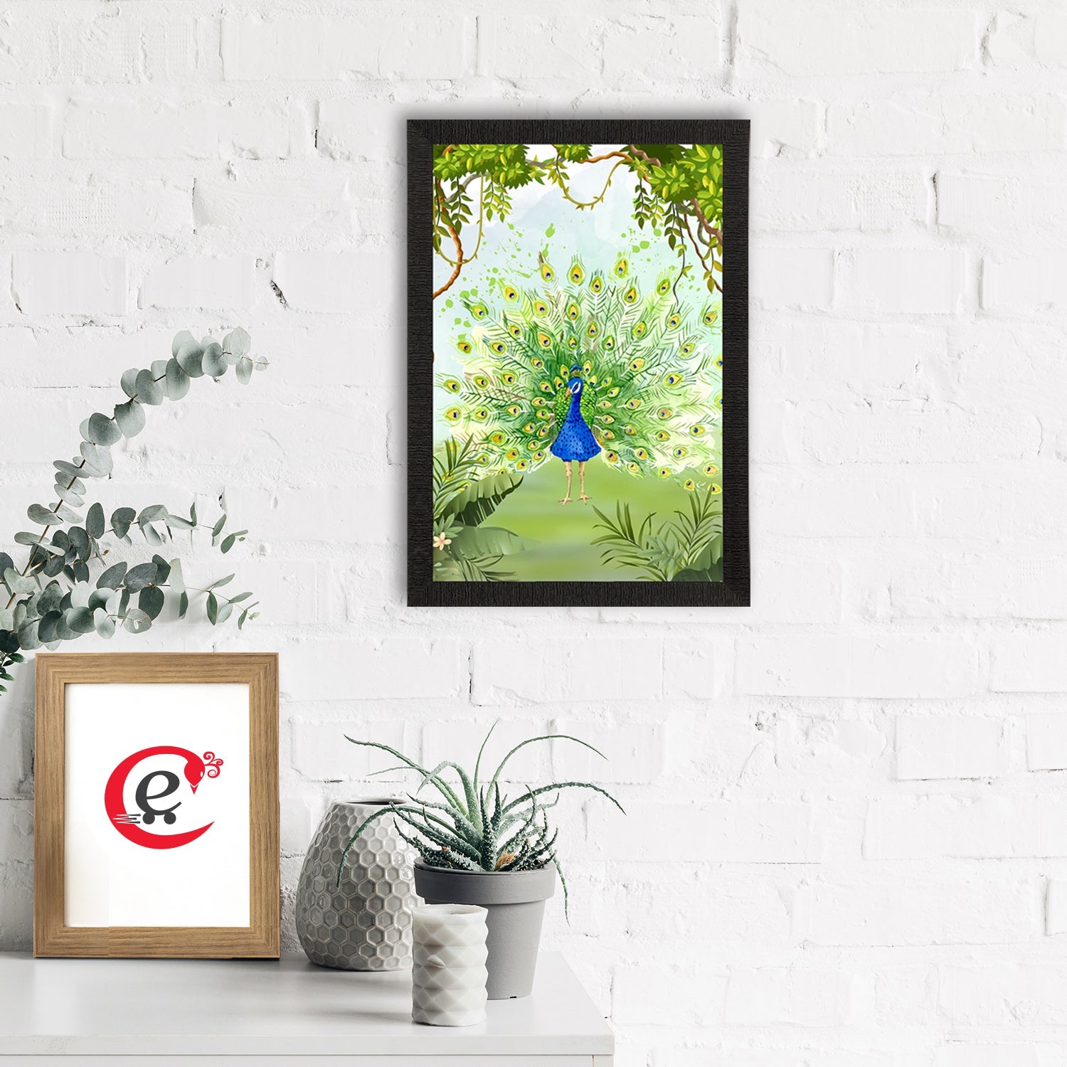 Dancing Peacock Satin Matt Texture UV Art Painting Kafalo