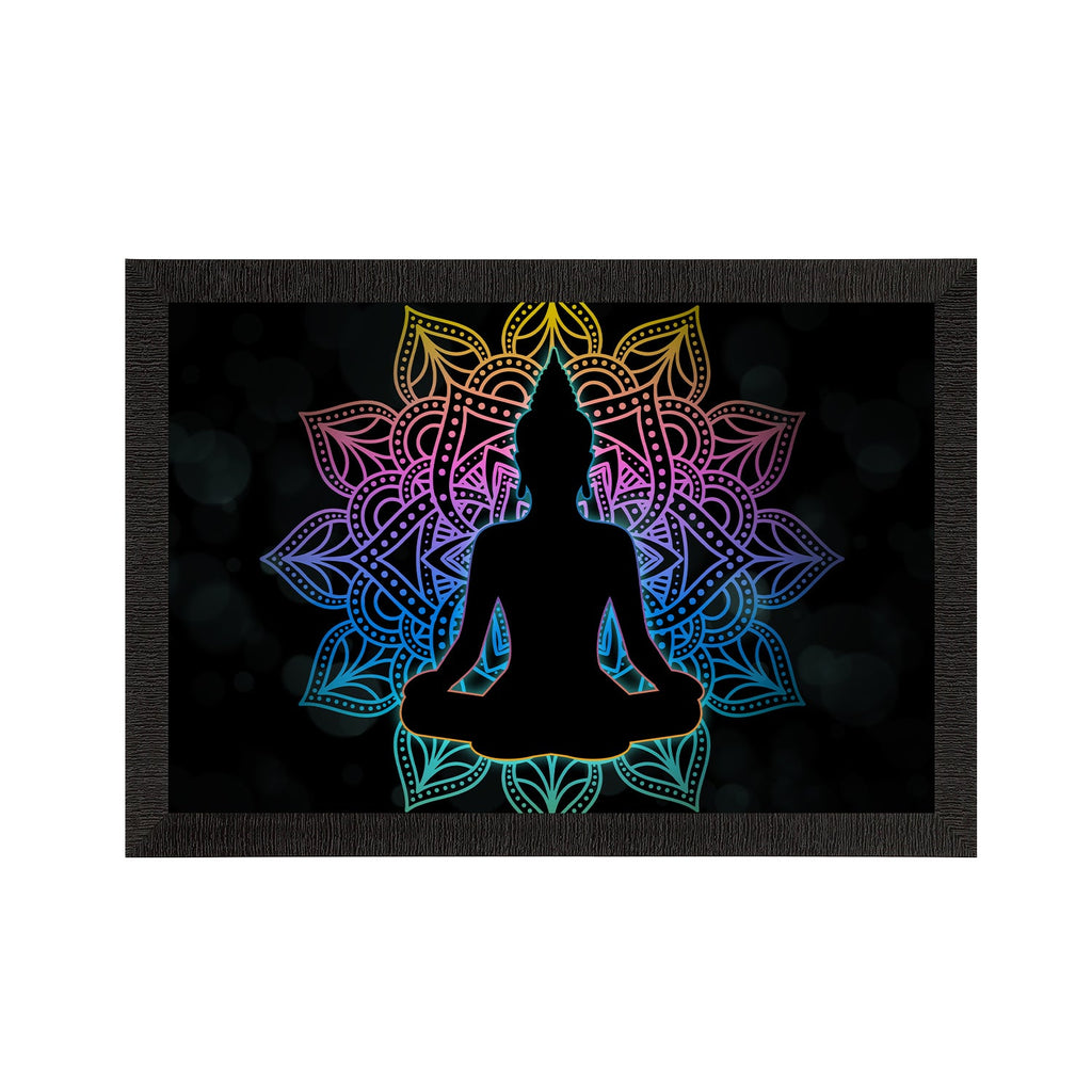 Meditating Lord Buddha Satin Matt Texture UV Art Painting Kafalo