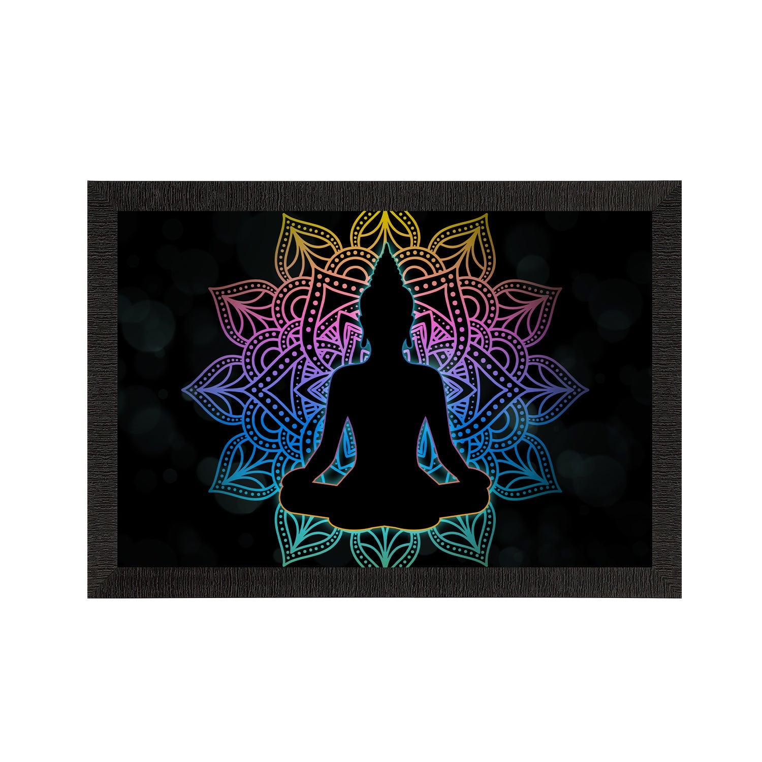 Meditating Lord Buddha Satin Matt Texture UV Art Painting Kafalo