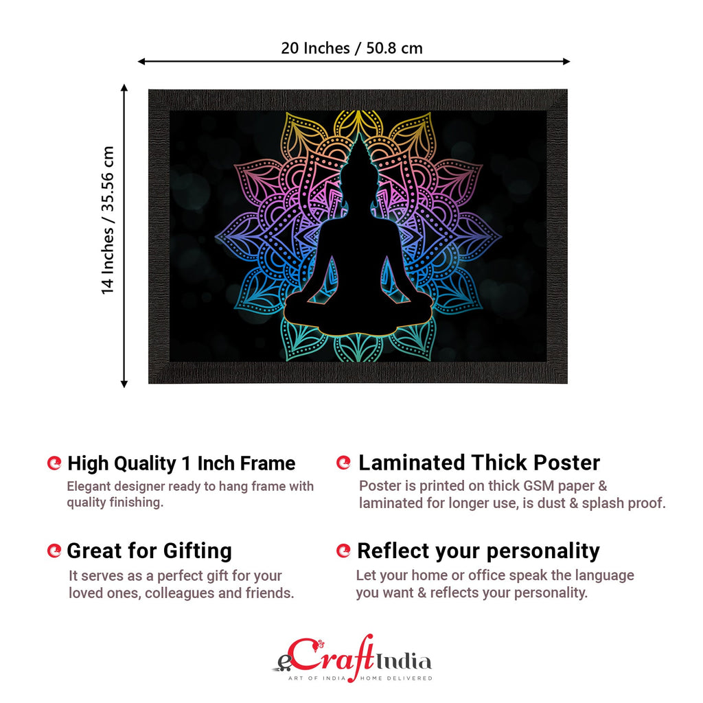 Meditating Lord Buddha Satin Matt Texture UV Art Painting Kafalo