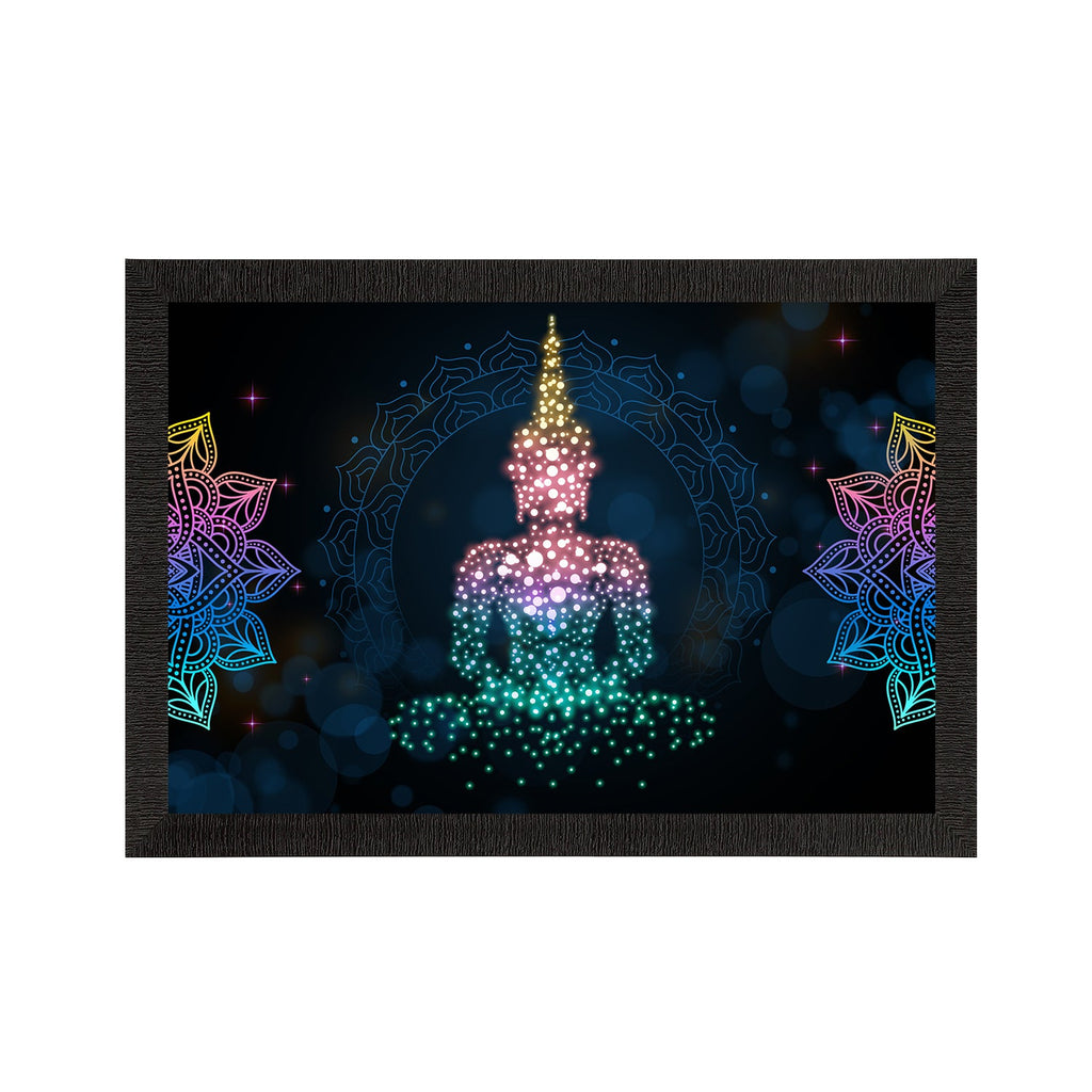 Meditating Lord Buddha Satin Matt Texture UV Art Painting Kafalo