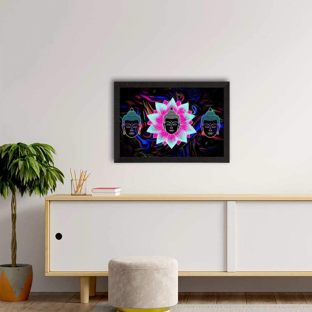 Meditating Lord Buddha Satin Matt Texture UV Art Painting Kafalo