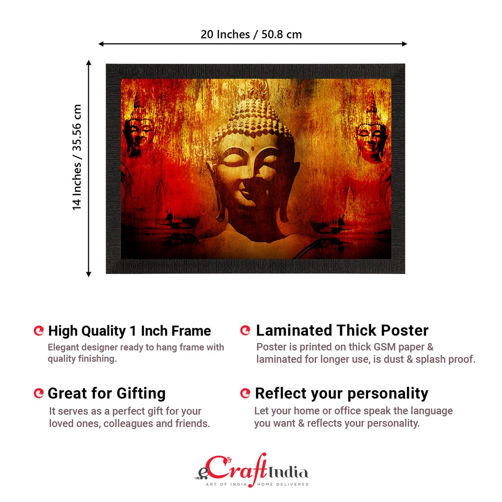 Meditating Lord Buddha Satin Matt Texture UV Art Painting Kafalo