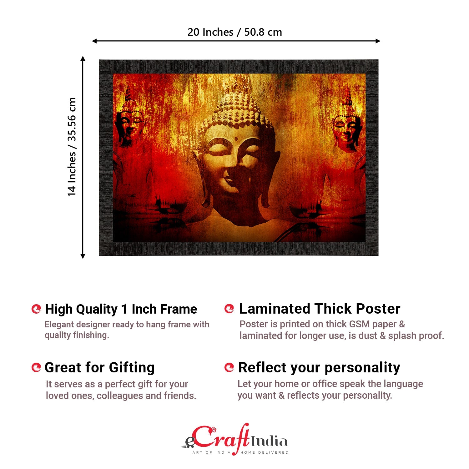 Meditating Lord Buddha Satin Matt Texture UV Art Painting Kafalo