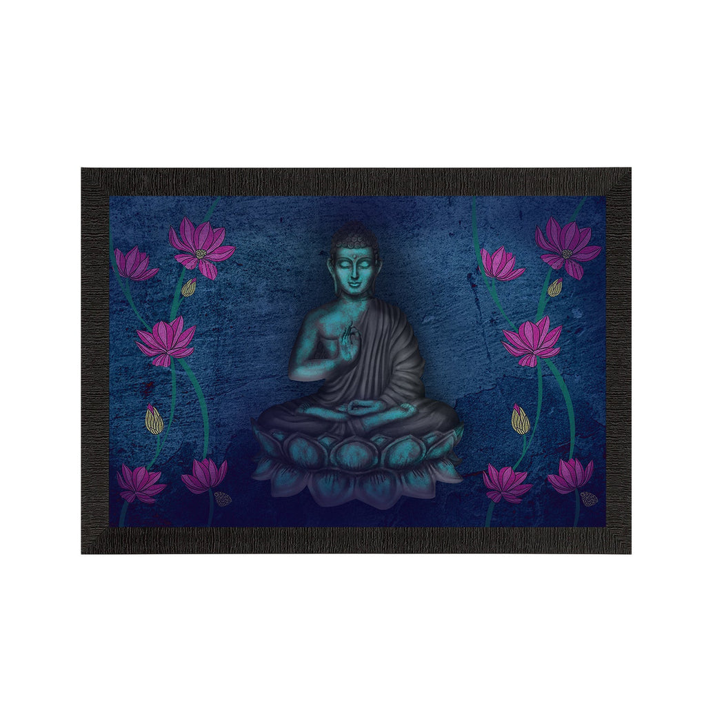 Meditating Lord Buddha Satin Matt Texture UV Art Painting Kafalo