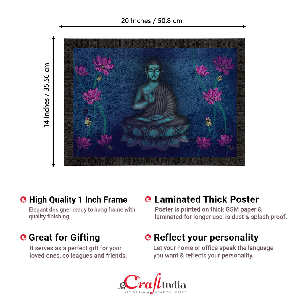 Meditating Lord Buddha Satin Matt Texture UV Art Painting Kafalo