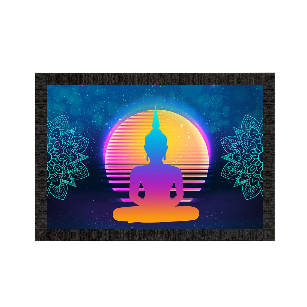 Meditating Lord Buddha Satin Matt Texture UV Art Painting Kafalo