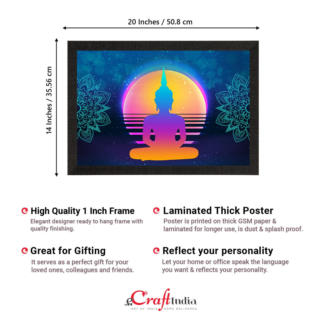 Meditating Lord Buddha Satin Matt Texture UV Art Painting Kafalo