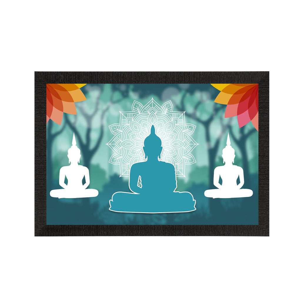 Meditating Lord Buddha Satin Matt Texture UV Art Painting Kafalo