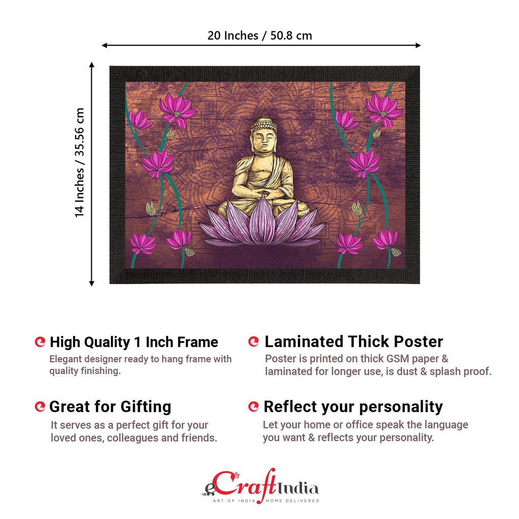 Meditating Lord Buddha Satin Matt Texture UV Art Painting Kafalo