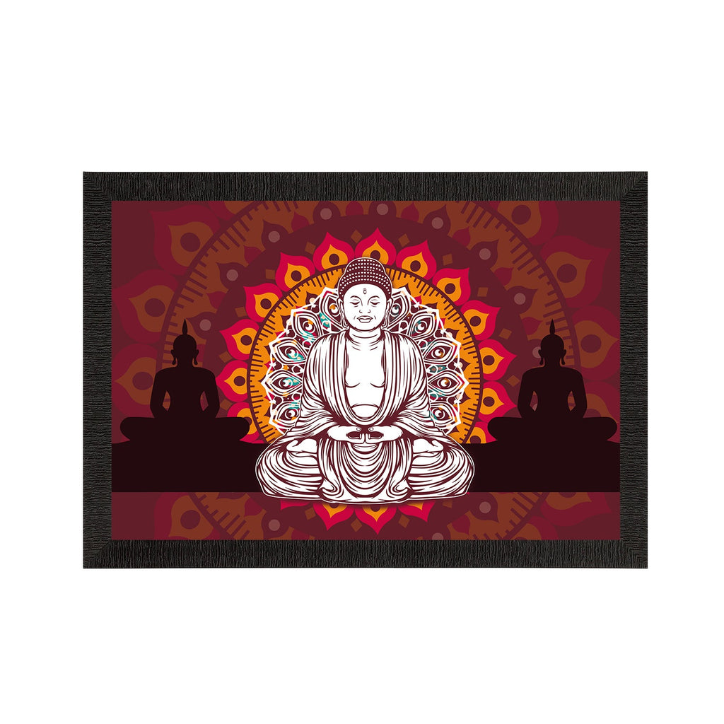 Meditating Lord Buddha Satin Matt Texture UV Art Painting Kafalo