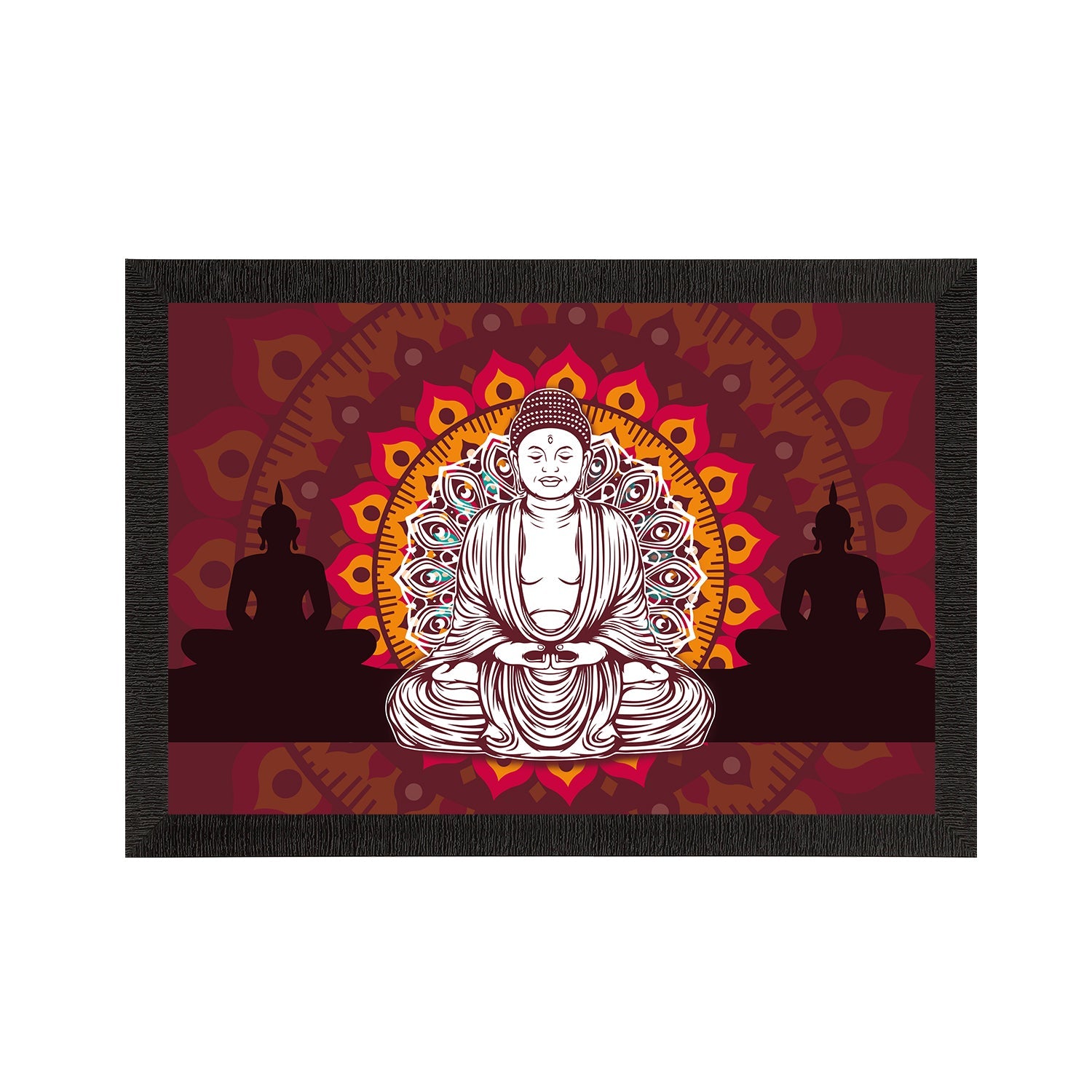 Meditating Lord Buddha Satin Matt Texture UV Art Painting Kafalo