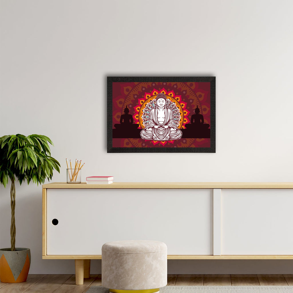 Meditating Lord Buddha Satin Matt Texture UV Art Painting Kafalo