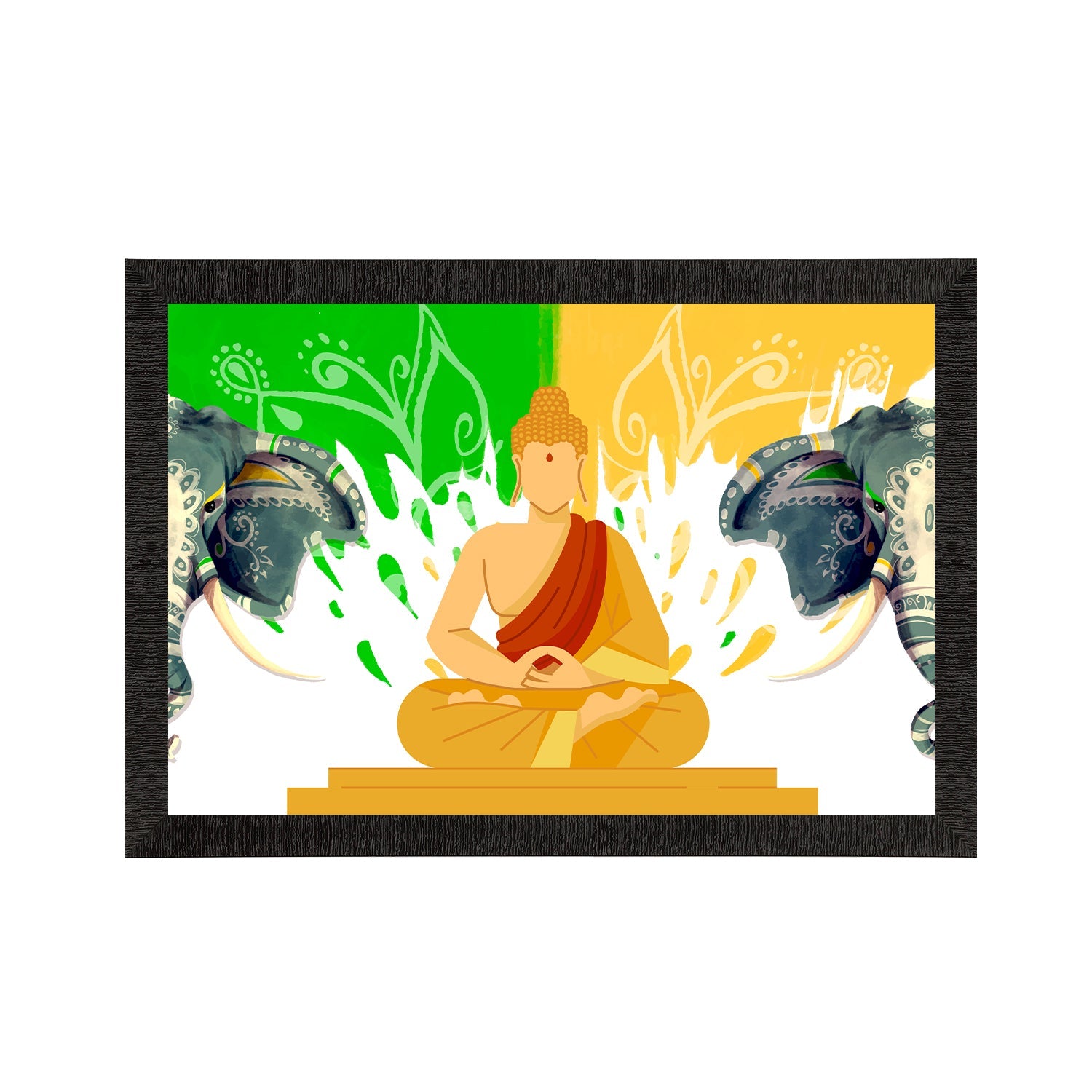 Meditating Lord Buddha Satin Matt Texture UV Art Painting Kafalo